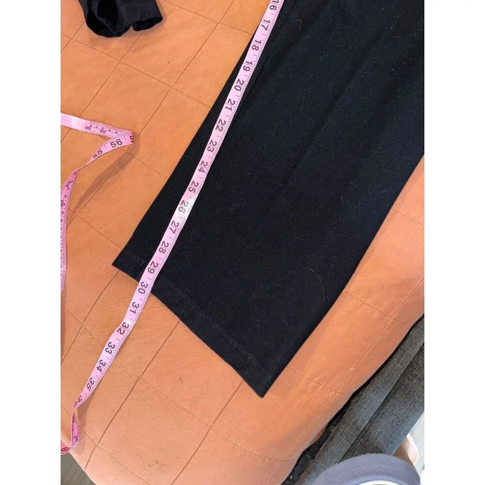 Eileen Fisher Black Wide-Leg Pull-On Pants Womens L - Picture 8 of 9